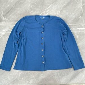 Women's Mountain Lake Button Up Long Sleeve Cotton Cardigan Sweater Large